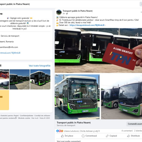Atenție! Pagina de Facebook a Societății Transport Public Neamț a fost clonată