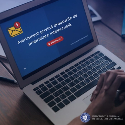 Avertizare de phishing: Mesaje frauduloase cu subiectul "Avertisment privind drepturile de proprietate intelectuala"