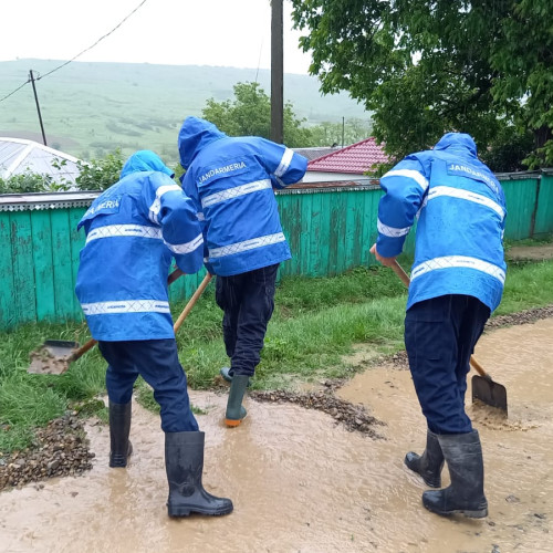 Jandarmii din Botoșani ajută comunitățile afectate de inundații
