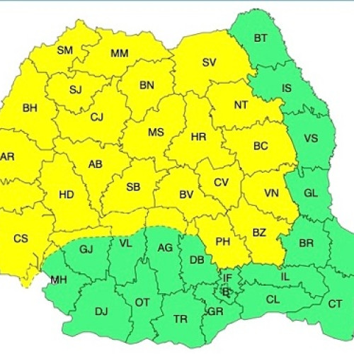 Cod galben de furtuni în jumătate din țară, anunță meteorologii