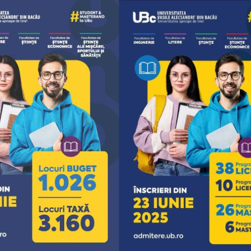 Admiterea la universitatea „Vasile Alecsandri” din Bacău începe în iunie 2025