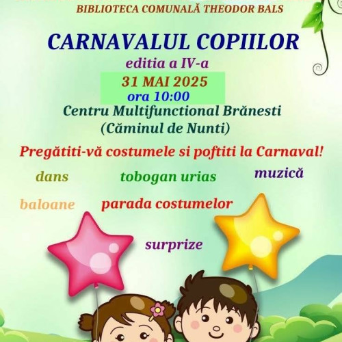 Carnavalul copiilor din Brănești sărbătorește Ziua Copilului