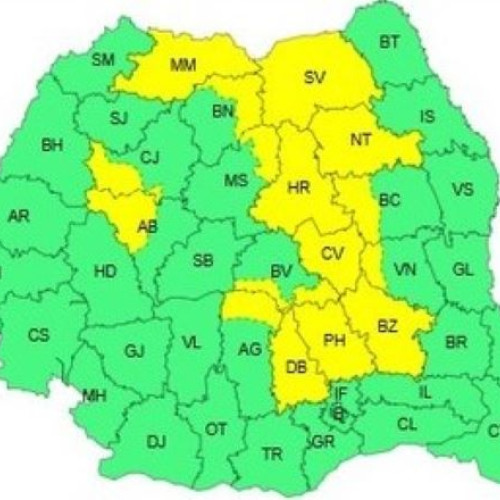 Avertizare de vreme extremă emisă pentru mai multe regiuni din România