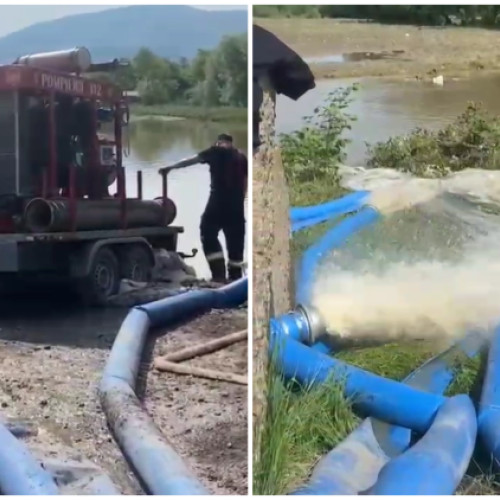 Pompierii clujeni, în acțiune pentru evacuarea apei din Covasna