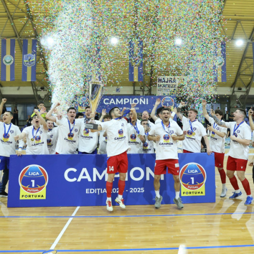 United Galați a câștigat pentru a cincea oară titlul de campioană a Ligii I de futsal