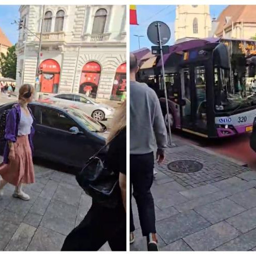 Mașină parcată pe linia troleibuzului blochează traseul pentru 15 minute