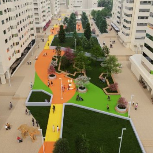 Brașovul redefinește pietonalul din Răcădău, transformându-l într-o pădure urbană