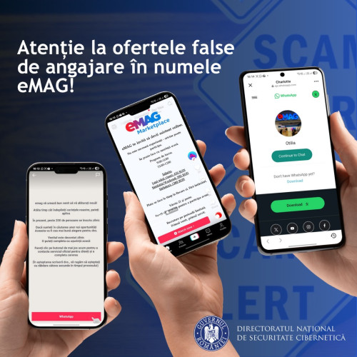 Oferte false de angajare în numele eMAG, o nouă campanie de înșelăciune online