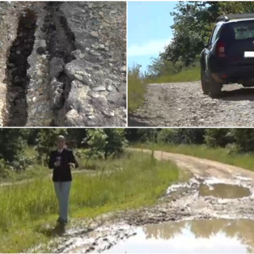 Drumul județean care leagă Gorjul de Vâlcea, afectat de ploi și nepăsare