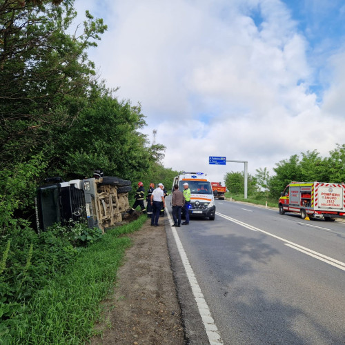 Accident rutier pe drumul european E58 în zona Baisa