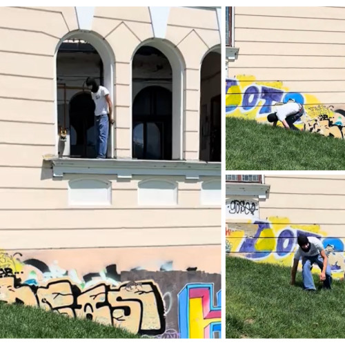 Un tânăr, cunoscut deja pe internet ca „Omul Păianjen de la Cluj”, a fost filmat în timp ce face un salt spectaculos de la geamul unei clădiri din Cluj-Napoca, aproape de zona Astoria, relatează stiridecluj.ro. În imagini, el aterizează cu o rostogolire controlată pe un mic deal situat în fața clădirii. Chiar dacă și-a acoperit fața, mișcările sale precise sugerează că are experiență în astfel de salturi, fiind foarte sigur pe el.