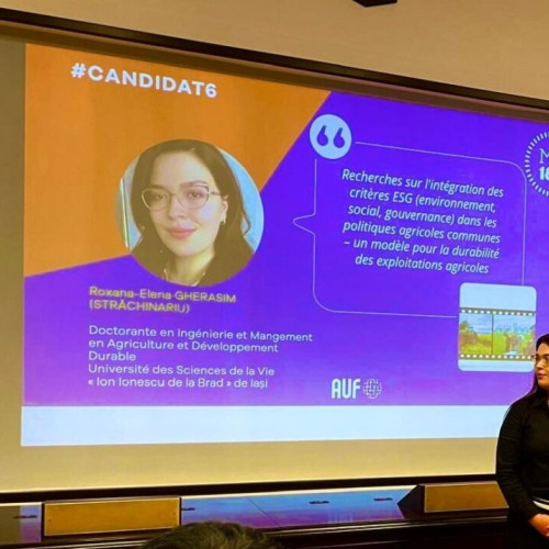 Tânăra cercetătoare Roxana Gherasim, evidențiată pentru contribuțiile sale la protejarea mediului, a fost evidențiată recent în cadrul Zilei Mondiale a Mediului. Potrivit unui articol de pe ziaruldeiasi.ro, ea este doctorandă în primul an la Scoala Doctorală de Științe Ingineresti a Universității de Științele Vieți din Iași (USV) și a obținut recunoaștere pentru cercetările sale în domeniul sustenabilității și evaluării strategiilor de mediu la nivel universitar.