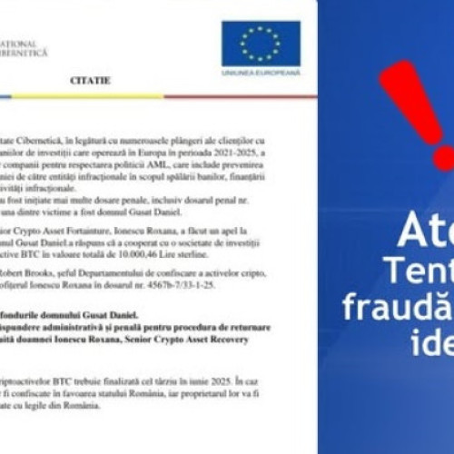 Avertisment despre o tentativă de fraudă în numele DNSC