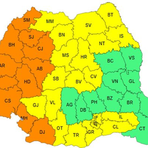 Cod portocaliu și galben de caniculă în România
