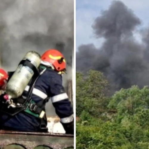 Incendiu la Feleacu: garaj și autoturism cuprinse de flăcări