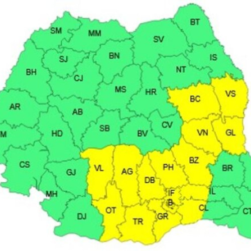 Avertizare meteo de instabilitate atmosferică în Vrancea