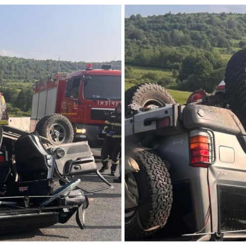 accident pe dn1 în județul cluj: doi cetățeni polonezi răsturnati cu mașina în apropierea izvorului cristiului