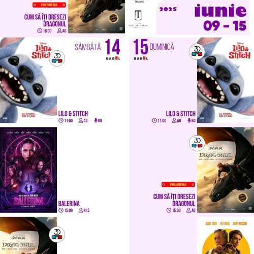 program special la cinema independența din târgoviște în perioada 9-15 iunie 2025