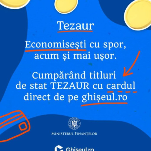 Ministerul Finanțelor a lansat cea de-a șasea ediție a programului TEZAUR din acest an, oferind românilor o nouă șansă de a economisi în condiții avantajoase. Potrivit sursei vrancea24.ro, între 10 iunie și 4 iulie 2025, persoanele fizice pot investi în titlurile de stat TEZAUR, disponibile pentru maturități de 1, 3 și 5 ani, cu dobânzi anuale de 7,20%, 7,55% și, respectiv, 7,90%.