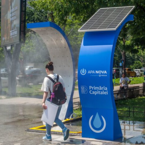 Primăria Capitalei, în colaborare cu Apa Nova București, montează șase instalații moderne de răcorire în zonele aglomerate ale orașului