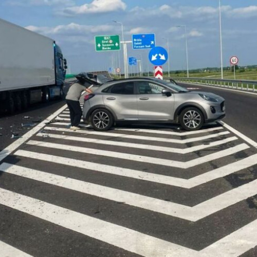 accident rutier la intrarea pe Autostrada A7 Focșani Nord