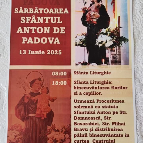 procesiune religioasă de sfântul anton de padova la sâmbăta de dinaintea sărbătorii