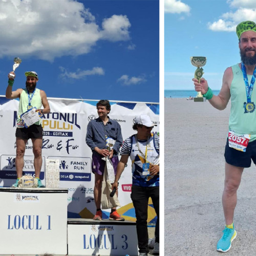 Ionuț, sportiv al CS Medgidia, a câștigat prima poziție la categoria open în cadrul maratonului de 21 km din 2025