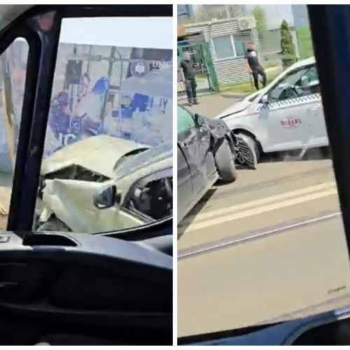 accident pe bulevardul muncii din cluj-napoca implicând patru autovehicule