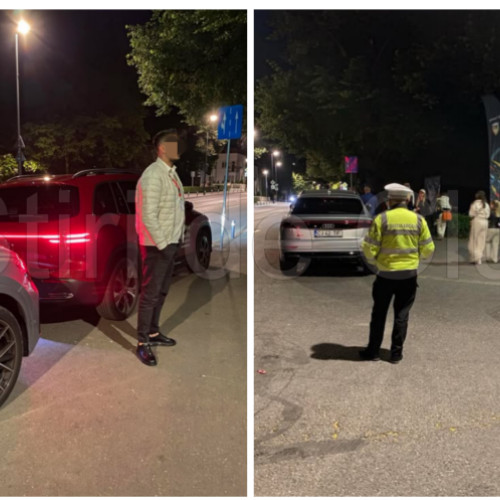 Mașini parcate ilegal în fața poliției locale din Cluj-Napoca