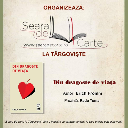 Întâlnire nouă la Târgovişte, în cadrul ciclului „Seara de carte”