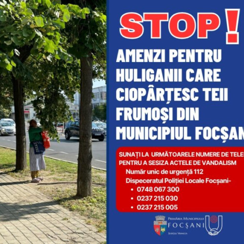 Teii din Focșani, victime ale unor acte de vandalism, au fost afectati grav în ultima săptămână