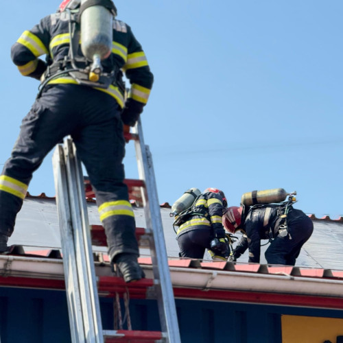 Incendiu la o clădire de depozitare și producție din Botoșani