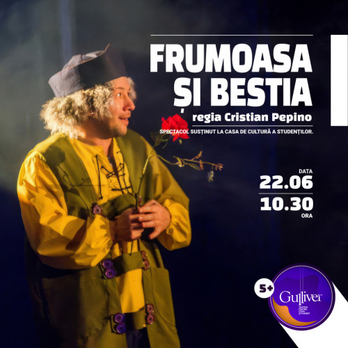 spectacolul "Frumoasa și Bestia" revine pe scena Teatrului Gulliver duminică, 22 iunie, începând cu ora 10.30, aducând publicului o poveste plină de emoție și învățăminte despre iubire adevărată. Potrivit site-ului viata-libera.ro, această reprezentație are ca scop nu doar divertismentul, ci și transmiterea unei lecții despre devotament și sacrificiu, culminând cu o poveste de dragoste pură și puternică.