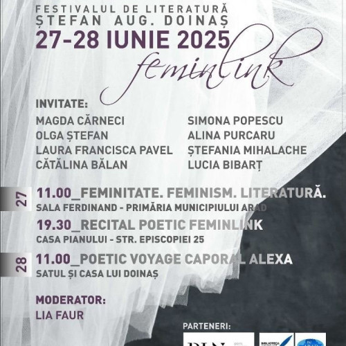 festivalul „zile și seri de literatură doinas” ajunge la ediția a XI-a, axată pe puterea feminină în literatură și societate