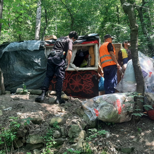 O cazemată improvizată, construită de o persoană fără adăpost, a fost demolată în cursul zilei de joi, 19 iunie 2025, anunță poliția locală. Locuința a fost amenajată în mijlocul pădurii, pe versantul dinspre bulevardul Traian, pe muntele Pietricica.