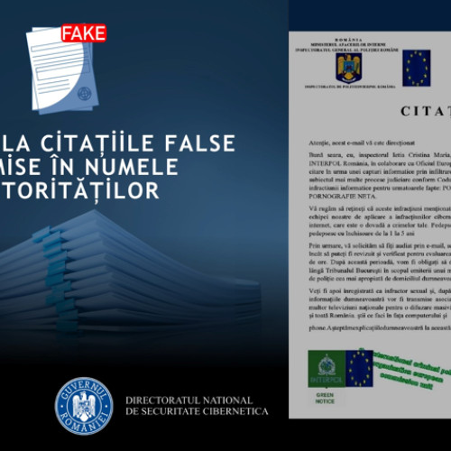 Avertisment privind citările false trimise în numele autorităților