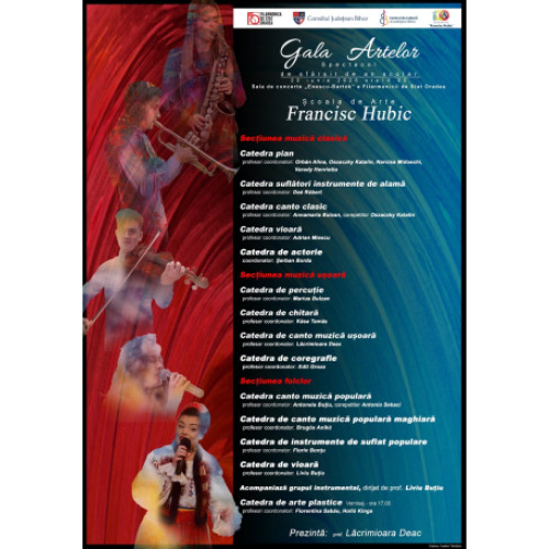 „Gala artelor” la Școala de Arte „Francisc Hubic” din Oradea