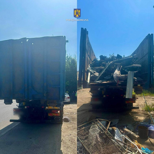 autoutilitară cu 8.000 de deșeuri nepericuloase confiscată de poliție la Târgoviște