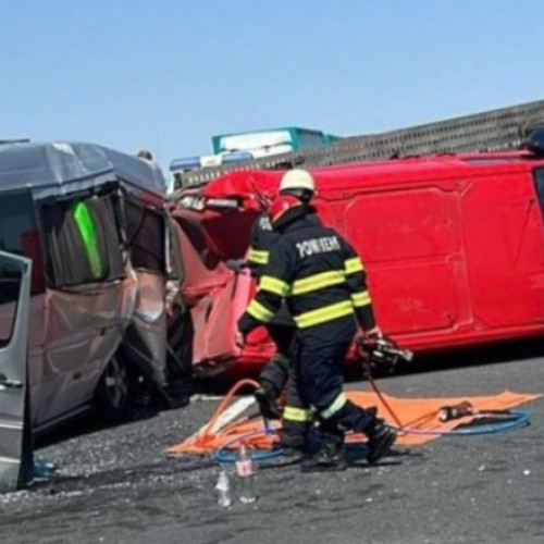 Trafic blocat temporar pe autostrada A1 din cauza unui accident grav