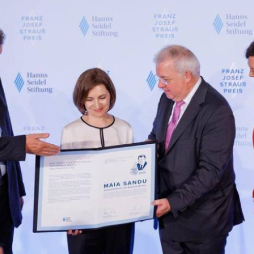 Maia Sandu a primit premiul Franz Josef Strauss în Germania