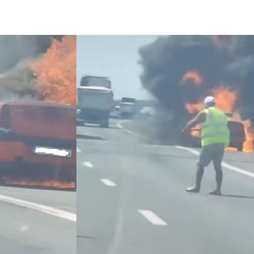 Echipaj ISU Dobrogea intervin pentru stingerea unui incendiu