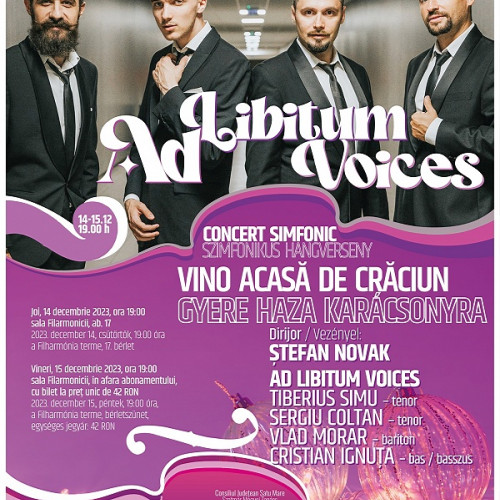Ad Libitum Voices va susține două concerte de Crăciun la Satu Mare