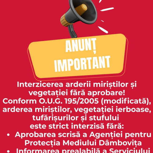 Risc maxim de incendii în Răciu din cauza arderii vegetației uscate