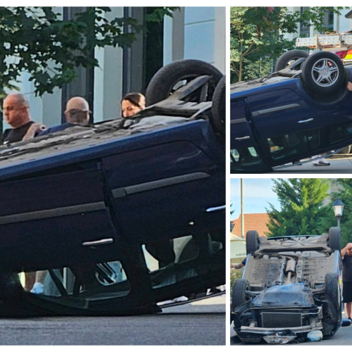 Accident spectaculos pe strada Parcului din Dej
