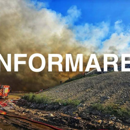 Anunț de la autoritățile din Aninoasa din cauza incendiului de la groapa de gunoi