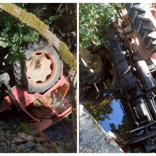 accident grav în județul Cluj: tractor rasturnat de pe pod în râul Capusu