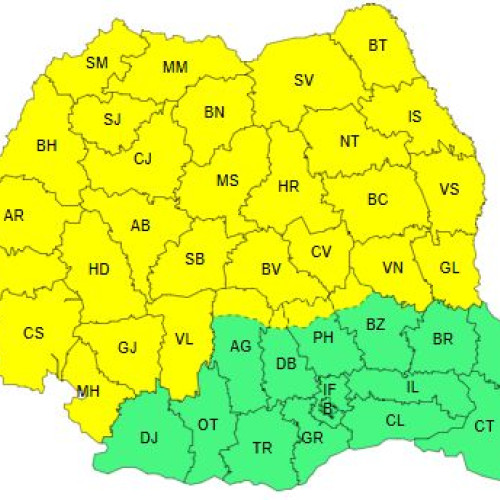 Avertizare de vreme extremă în mai multe regiuni ale țării