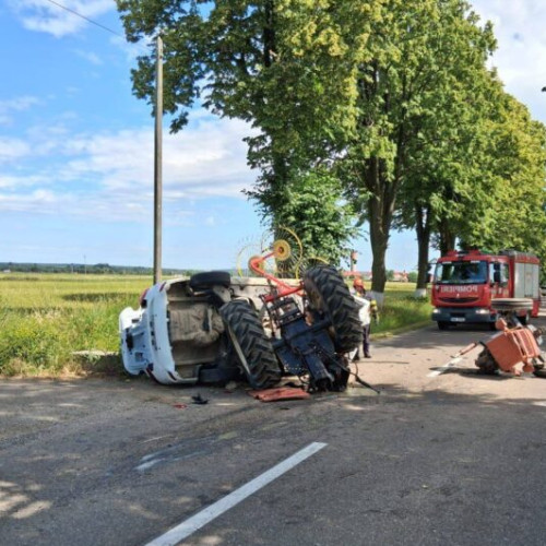 accident rutier grav cu tractor rupt în două după o depășire neadecvată
