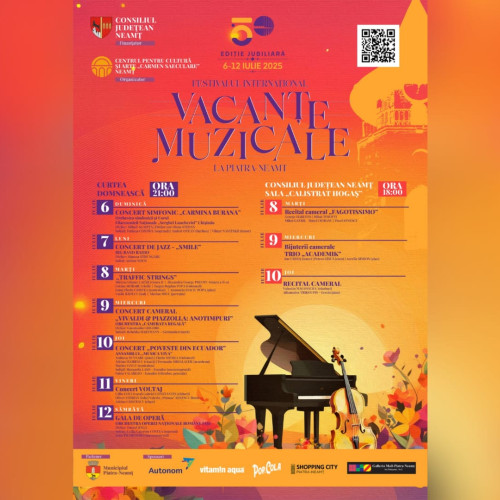 vacante muzicale 2025 revine la Piatra-Neamț cu o ediție jubiliară spectaculoasă