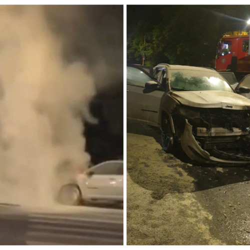 Incendiu la un autoturism pe Calea Turzii din Cluj-Napoca